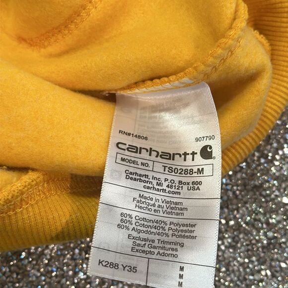 Carhartt Men's Loose Fit‎ Logo Sleeve Graphic Sweatshirt yellow size Medium NWT - Picture 6 of 7